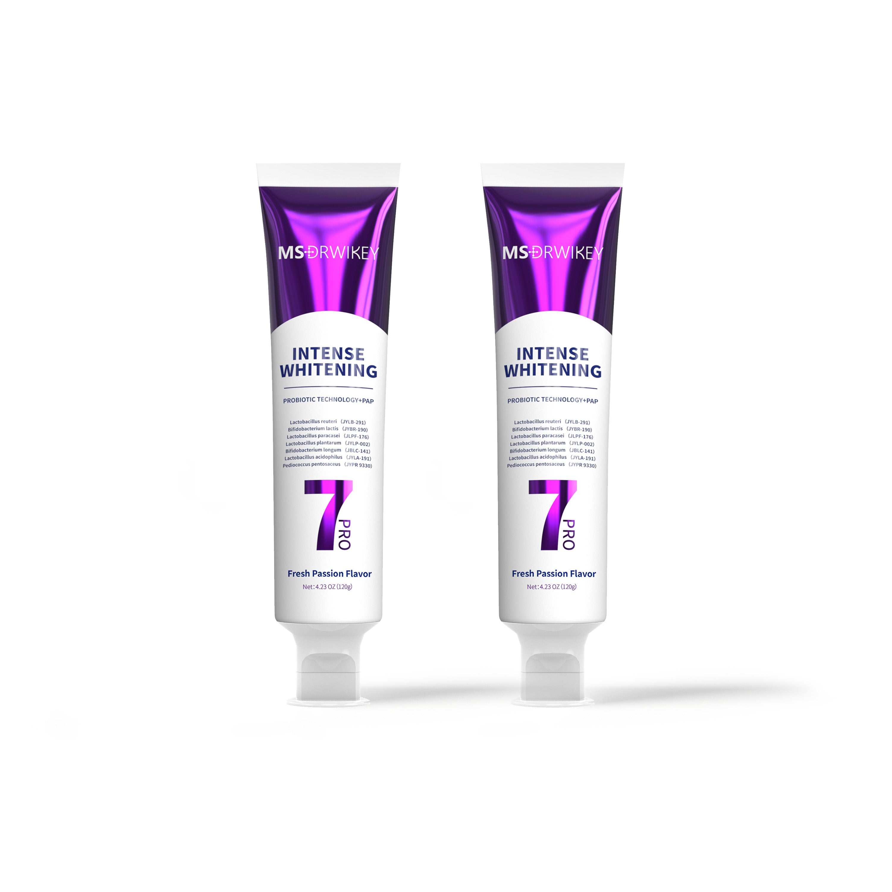MSDRWIKEY 7 Pro Purple Whitening Toothpaste 2-Pack - Intense Whitening for a Brighter, Healthier Smile