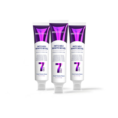 MSDRWIKEY 7 Pro Purple Whitening Toothpaste 3-Pack - Powerful whitening, deep cleaning, let you have a confident smile