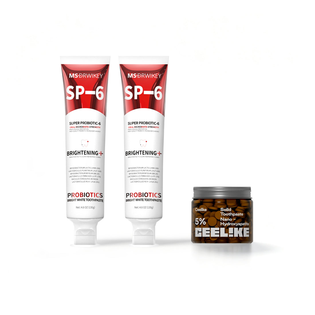 MSDRWIKEY Whitening Pair + CEELIKE Solid Tabs – Everyday Oral Routine Upgrade
