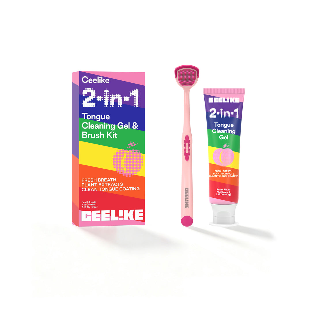 CEELIKE 2-in-1 Tongue Cleaning Gel &amp; Brush Kit