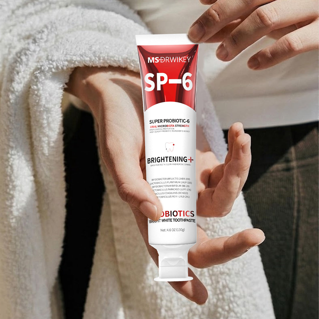 MSDRWIKEY SP-6 Whitening Toothpaste 3-pack – 6 kinds of probiotics, deep cleaning, whitening teeth, daily and travel oral care products