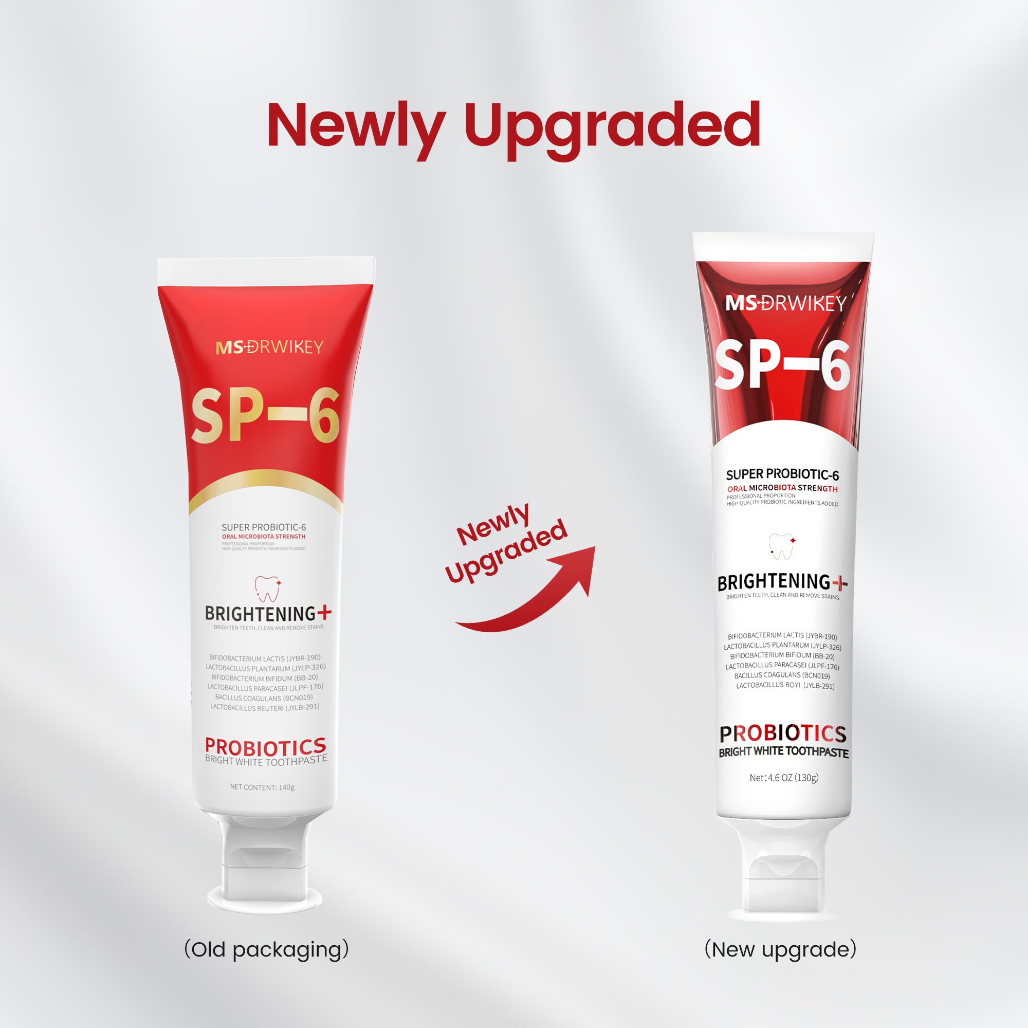 MSDRWIKEY SP-6 Whitening Toothpaste 2-pack – 6 kinds of probiotics, deep clean, whiten teeth, make your smile brighter