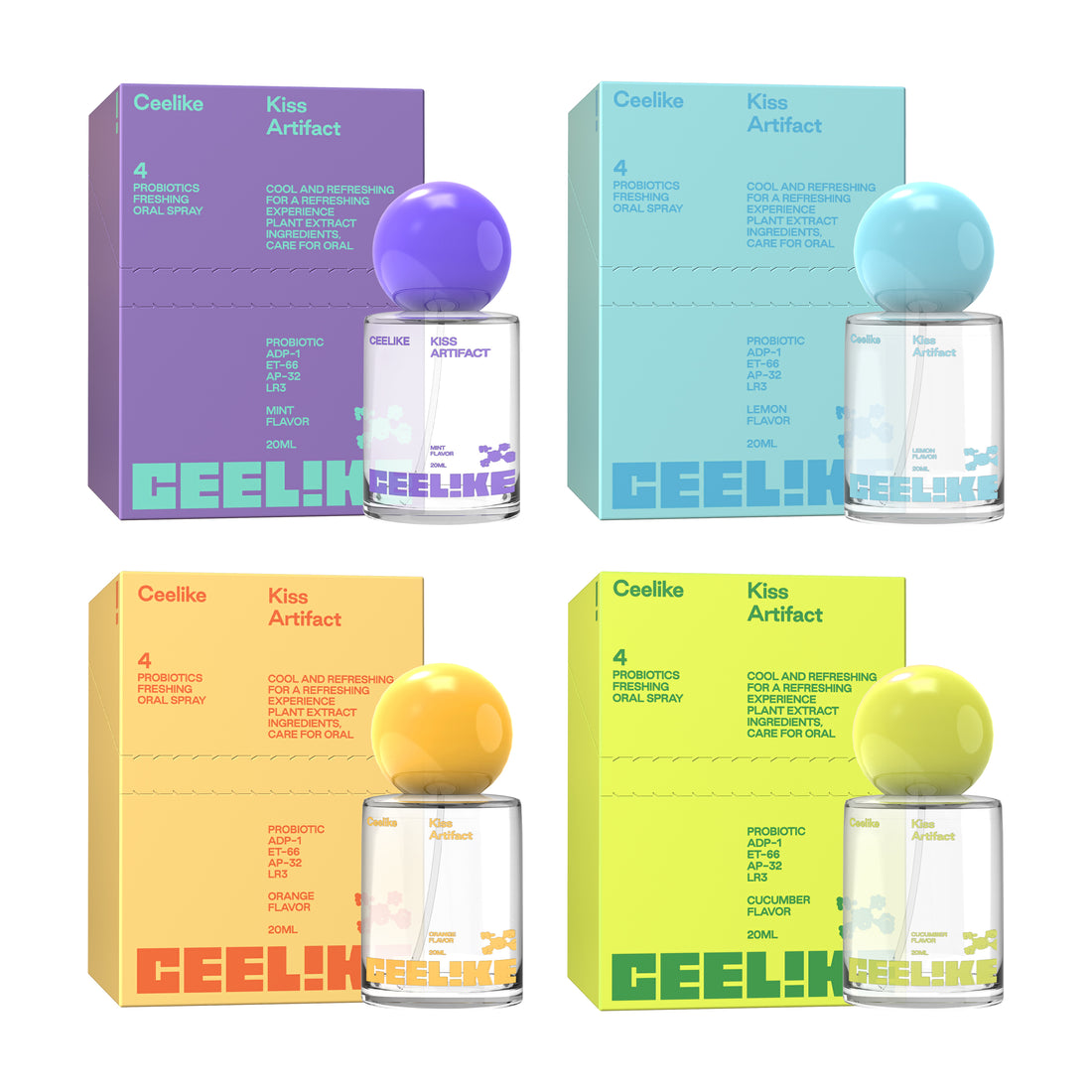CEELIKE — Probiotic Mist Set 4×20ml. Fresh. Versatile. Confident.