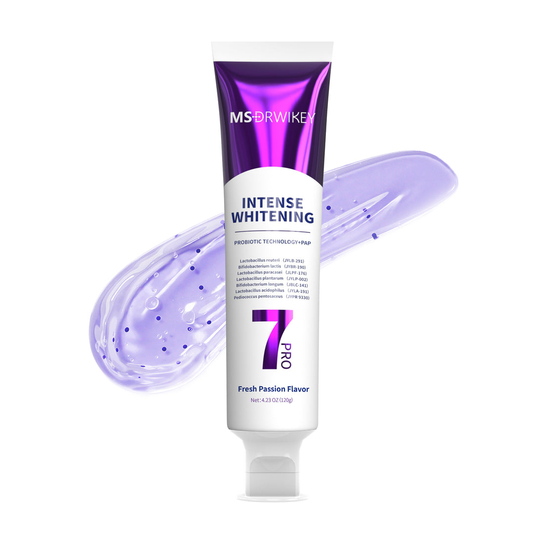 MSDRWIKEY 7 Pro Purple Whitening Toothpaste 3-Pack - Powerful whitening, deep cleaning, let you have a confident smile