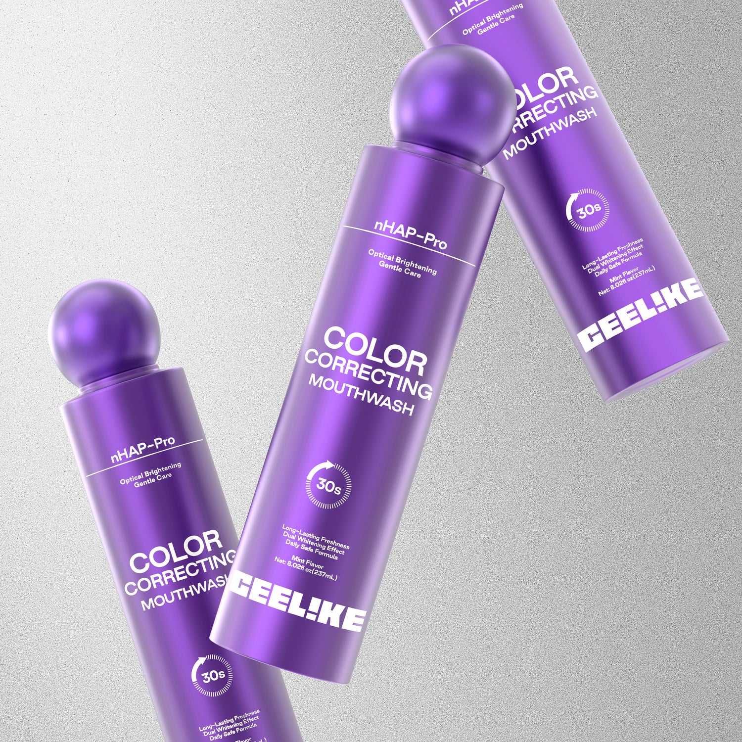 GEELIKE Purple Color Correcting Whitening Mouthwash