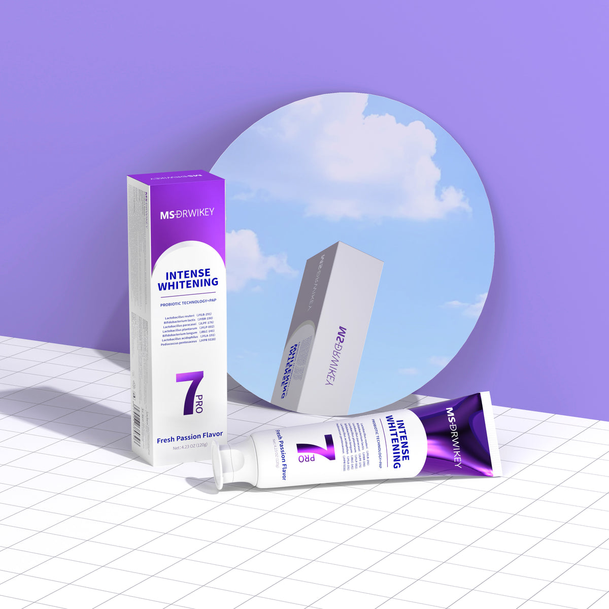 MSDRWIKEY 7 Pro Purple Whitening Toothpaste - Deep whitening, strong cleaning, confident smile, shining every day
