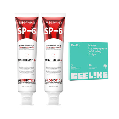 Glow &amp; Go Whitening Set – 2 Toothpastes + Enamel-Safe Whitening Strips