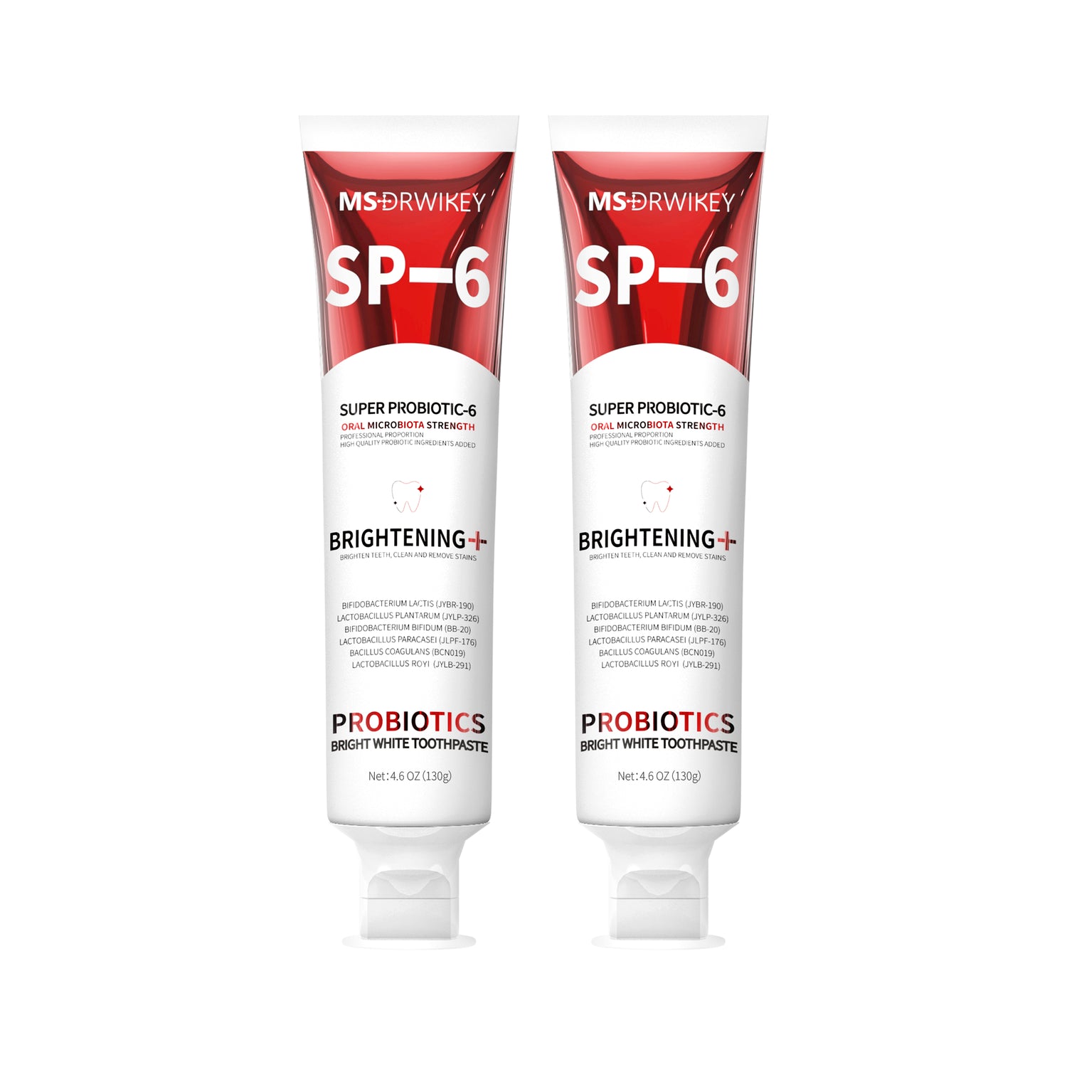 MSDRWIKEY SP-6 Whitening Toothpaste 2-pack – 6 kinds of probiotics, deep clean, whiten teeth, make your smile brighter