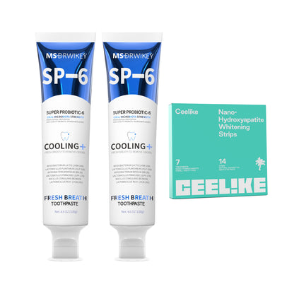 Glow &amp; Go Whitening Set – 2 Toothpastes + Enamel-Safe Whitening Strips
