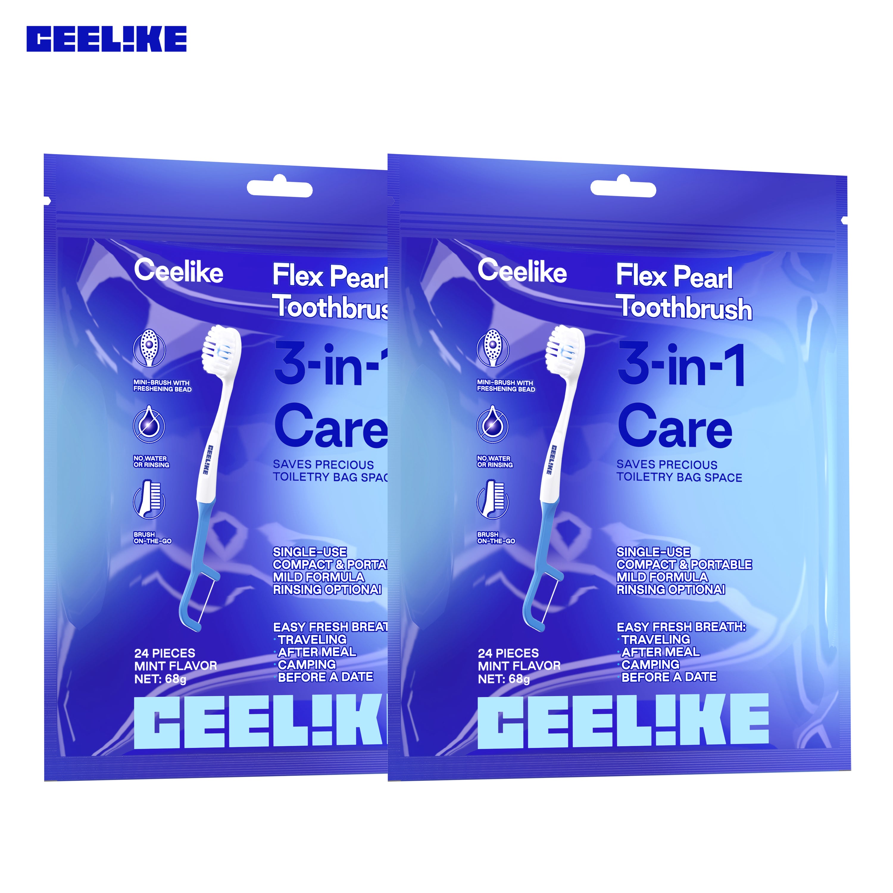 CEELIKE 3-in-1 Pearl Toothbrush — Portable Fresh-Clean Brush