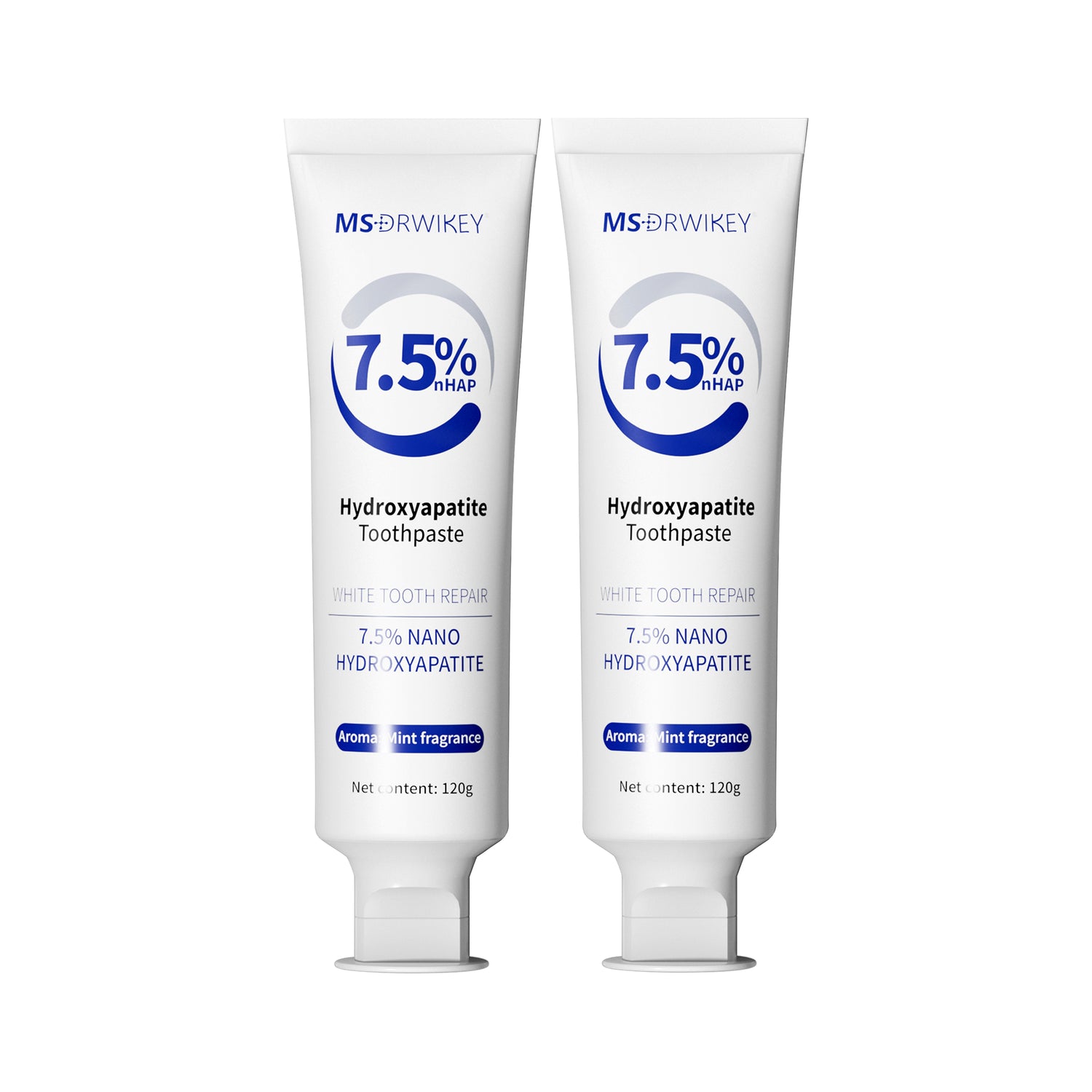 MSDRWIKEY Hydroxyapatite Toothpaste 2-pack, provides advanced enamel protection, gentle and effective formula, fluoride-free toothpaste, suitable for sensitive teeth