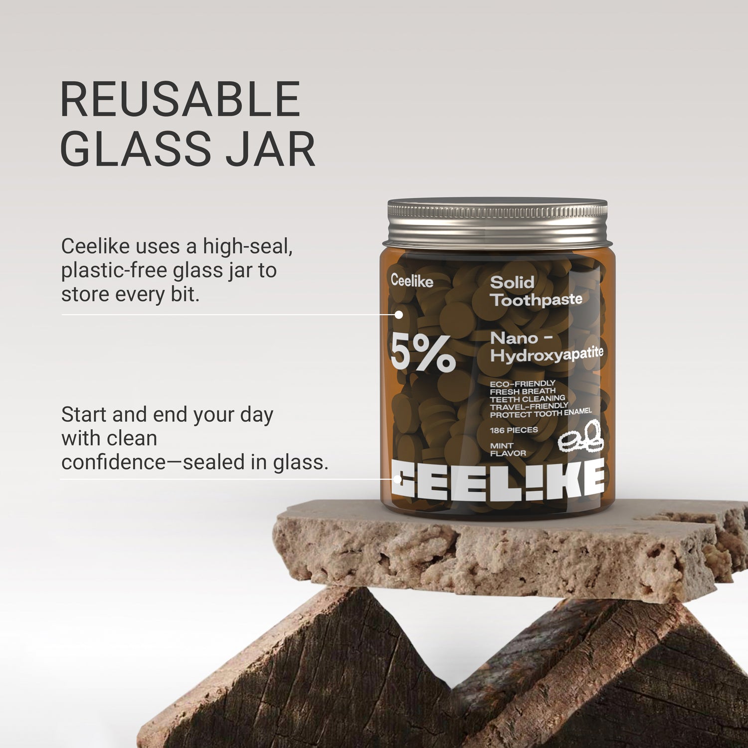 CEELIKE Solid Toothpaste — Advanced Enamel Care &amp; Natural Whitening