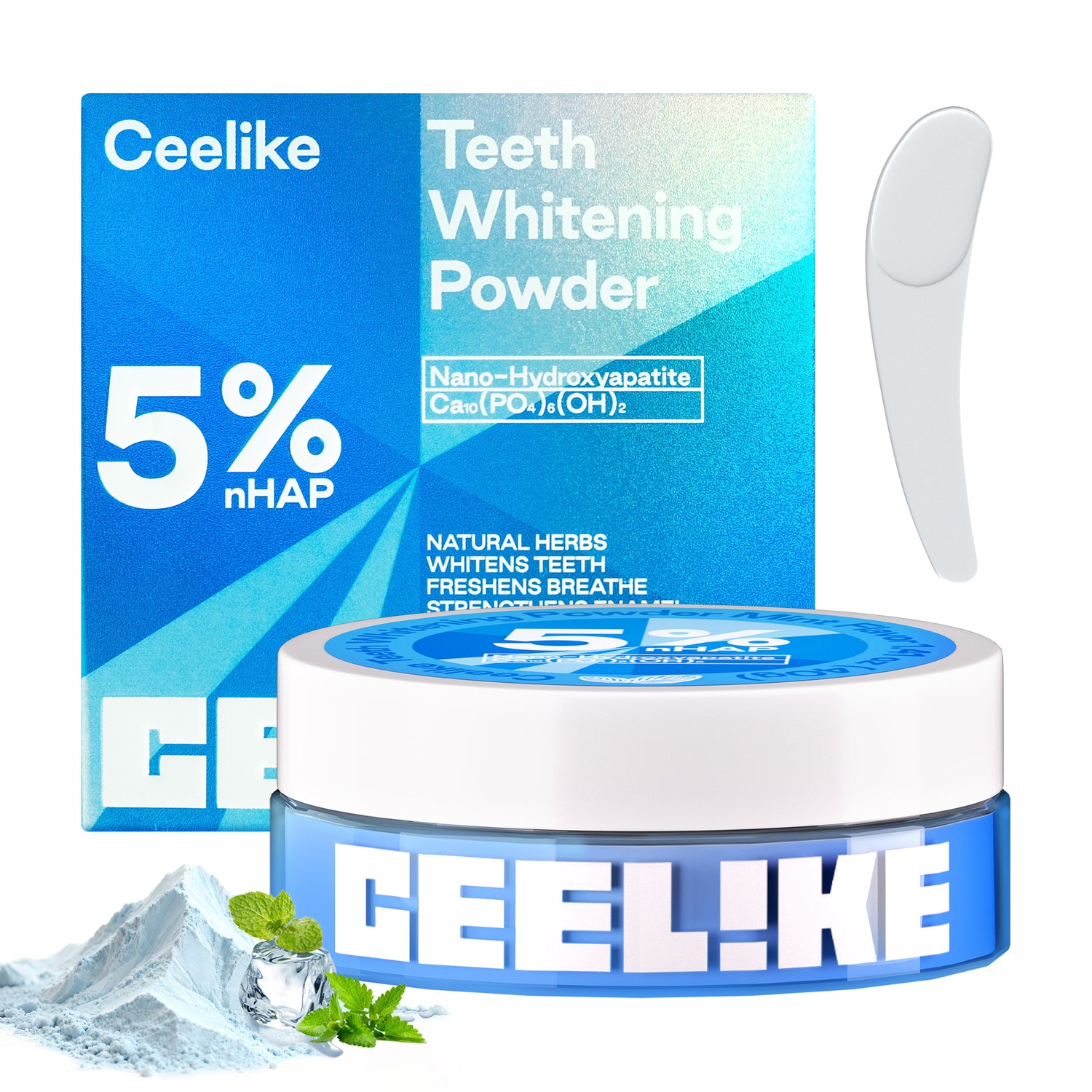 CEELIKE 5% Hydroxyapatite Tooth Powder — Whiter, Stronger, Naturally Clean