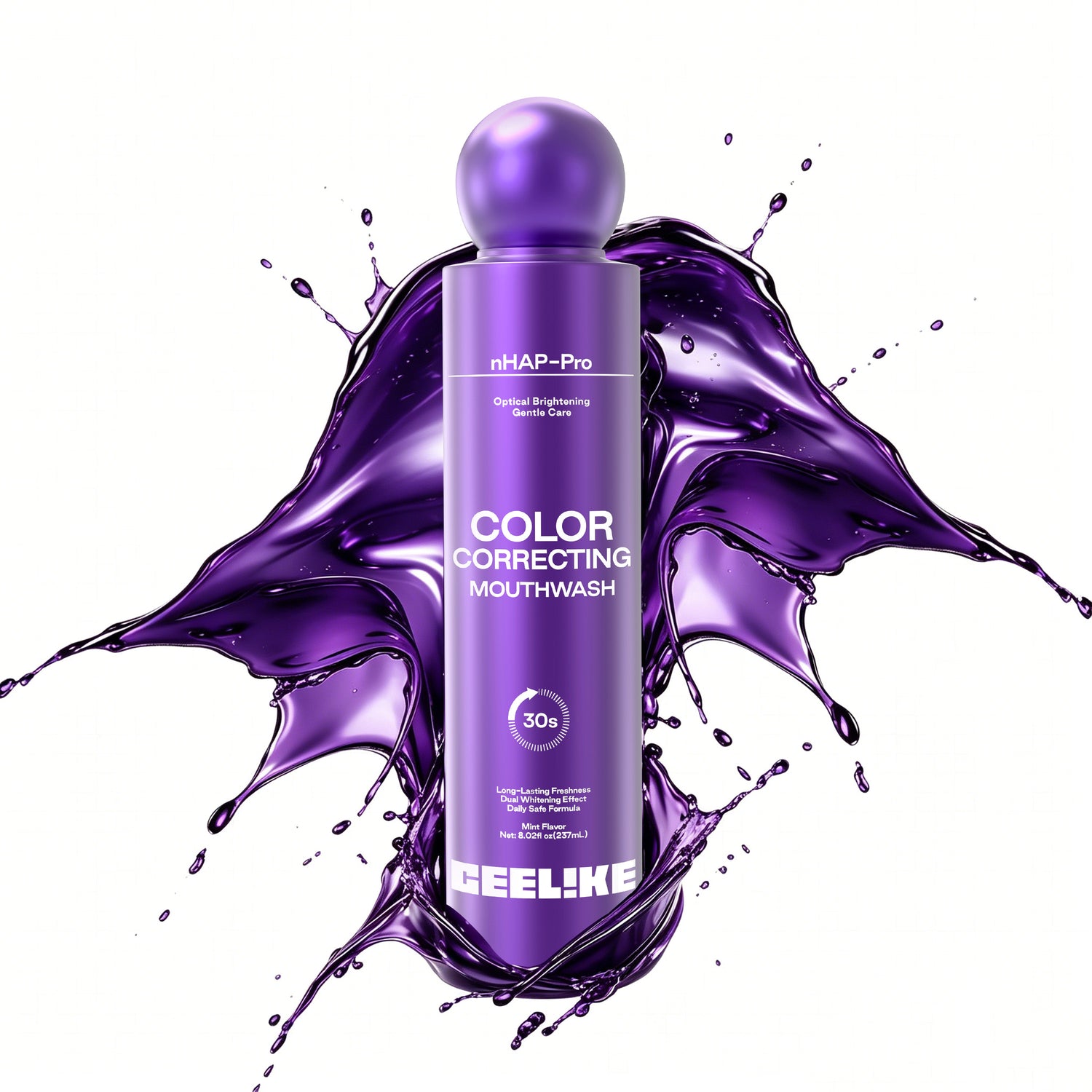 GEELIKE Purple Color Correcting Whitening Mouthwash