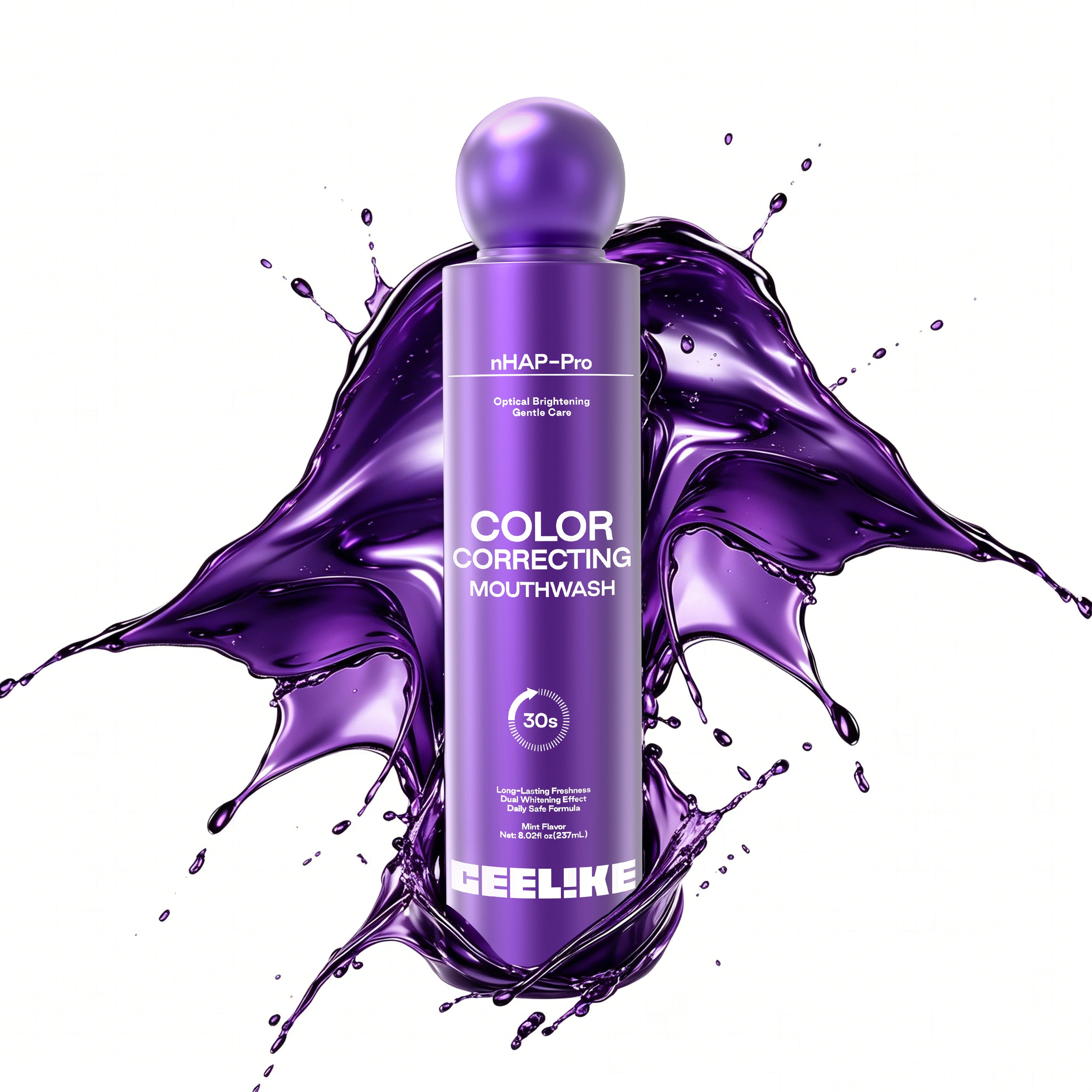 GEELIKE Purple Color Correcting Whitening Mouthwash