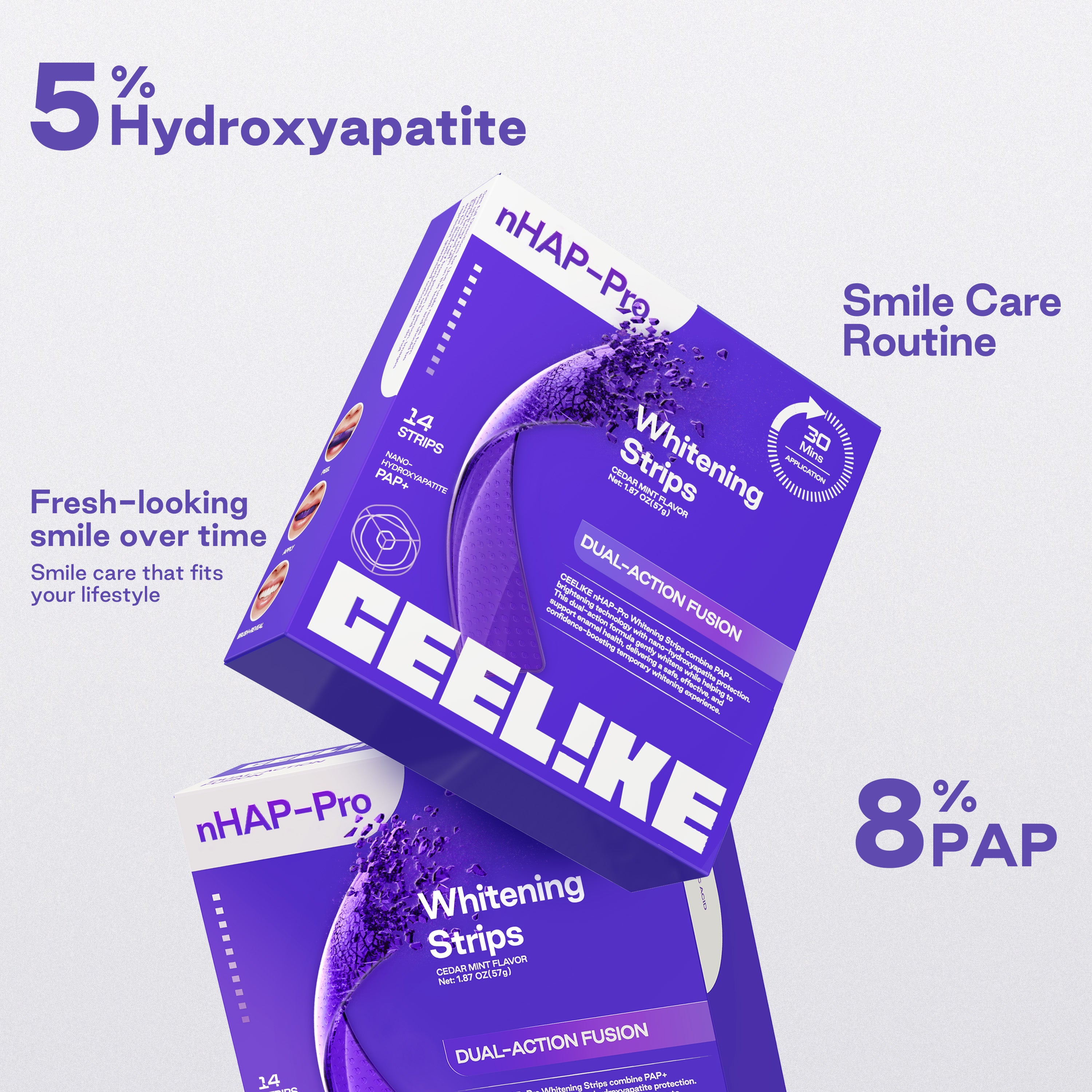 CEELIKE Hydroxyapatite Tooth Strips | Comfort Fit Oral Strips