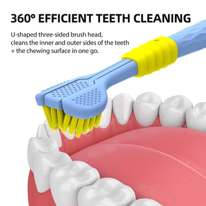 CEELIKE 3-Sided Soft Bristle Toothbrush – Complete Care