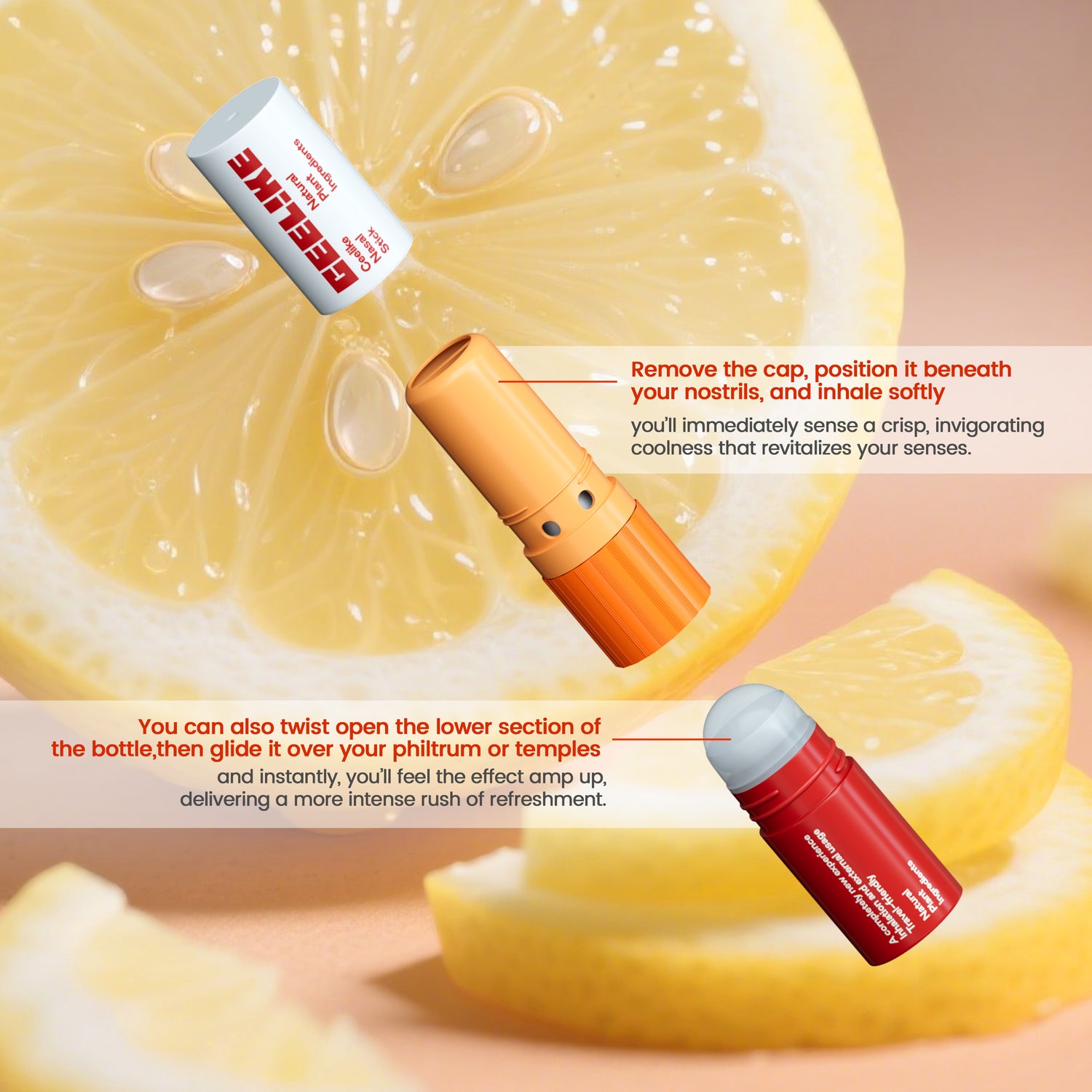 CEELIKE Lemon Nasal Stick – Instant Freshness, Anytime, Anywhere
