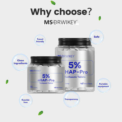 MSDRWIKEY 5% Hydroxyapatite Solid Toothpaste Tablets
