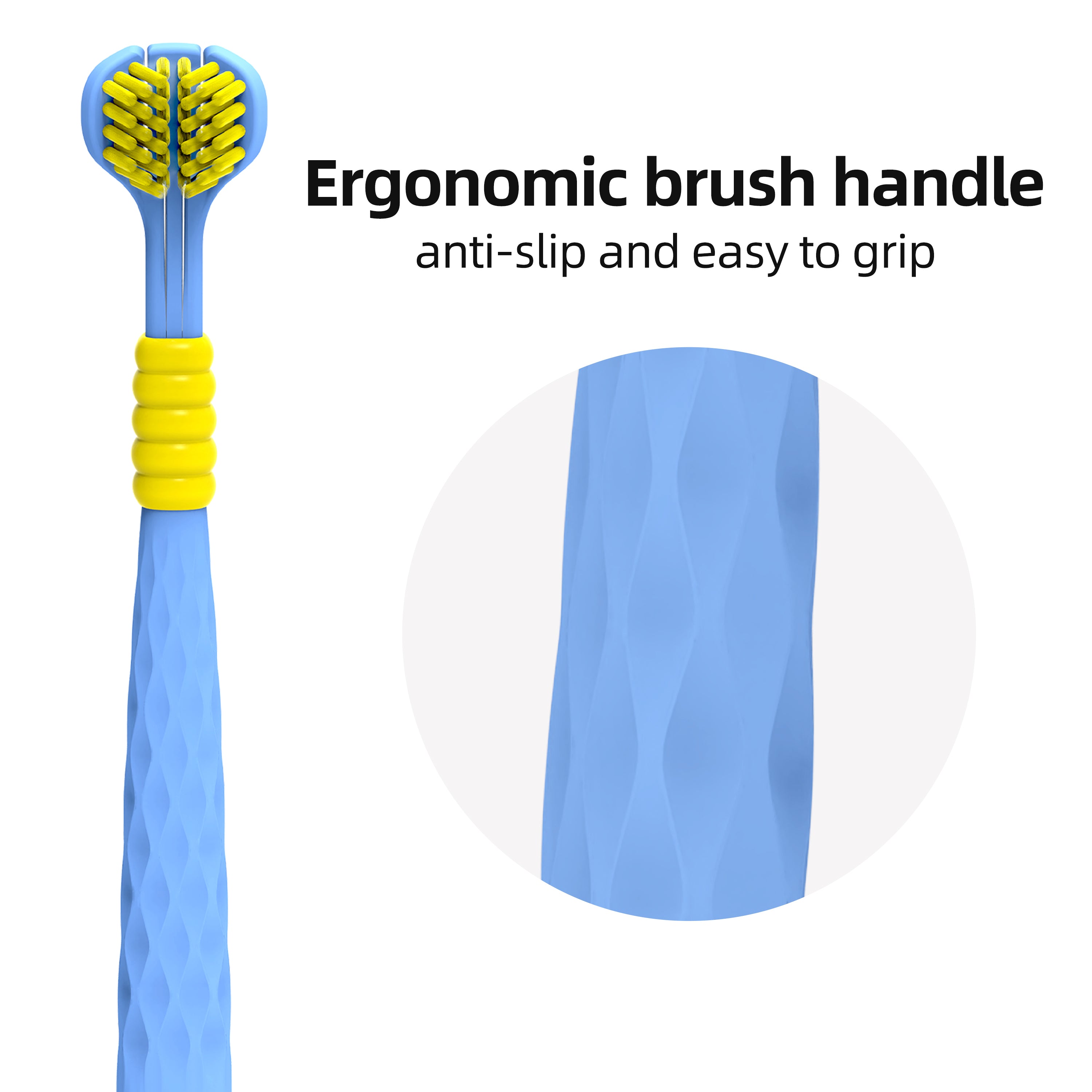 CEELIKE 3-Sided Soft Bristle Toothbrush – Complete Care