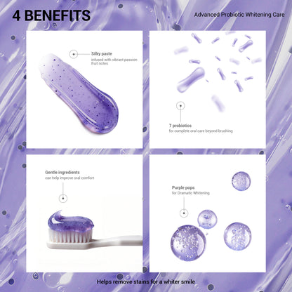 MSDRWIKEY 7 Pro Purple Whitening Toothpaste - Deep whitening, strong cleaning, confident smile, shining every day