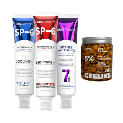 4-in-1 Oral Care Kit – Probiotic, Fresh, Whitening &amp; Solid Toothpaste Combo