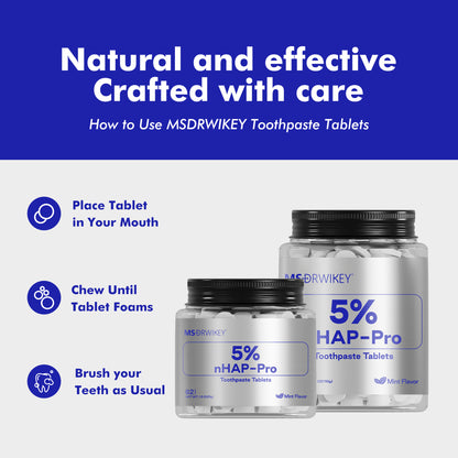 MSDRWIKEY 5% Hydroxyapatite Solid Toothpaste Tablets