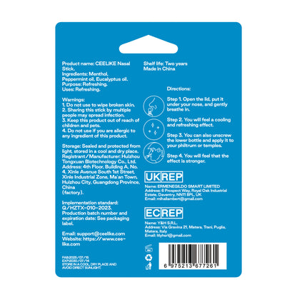 CEELIKE Peppermint Nasal Stick – Cool, Crisp, Instant Refresh