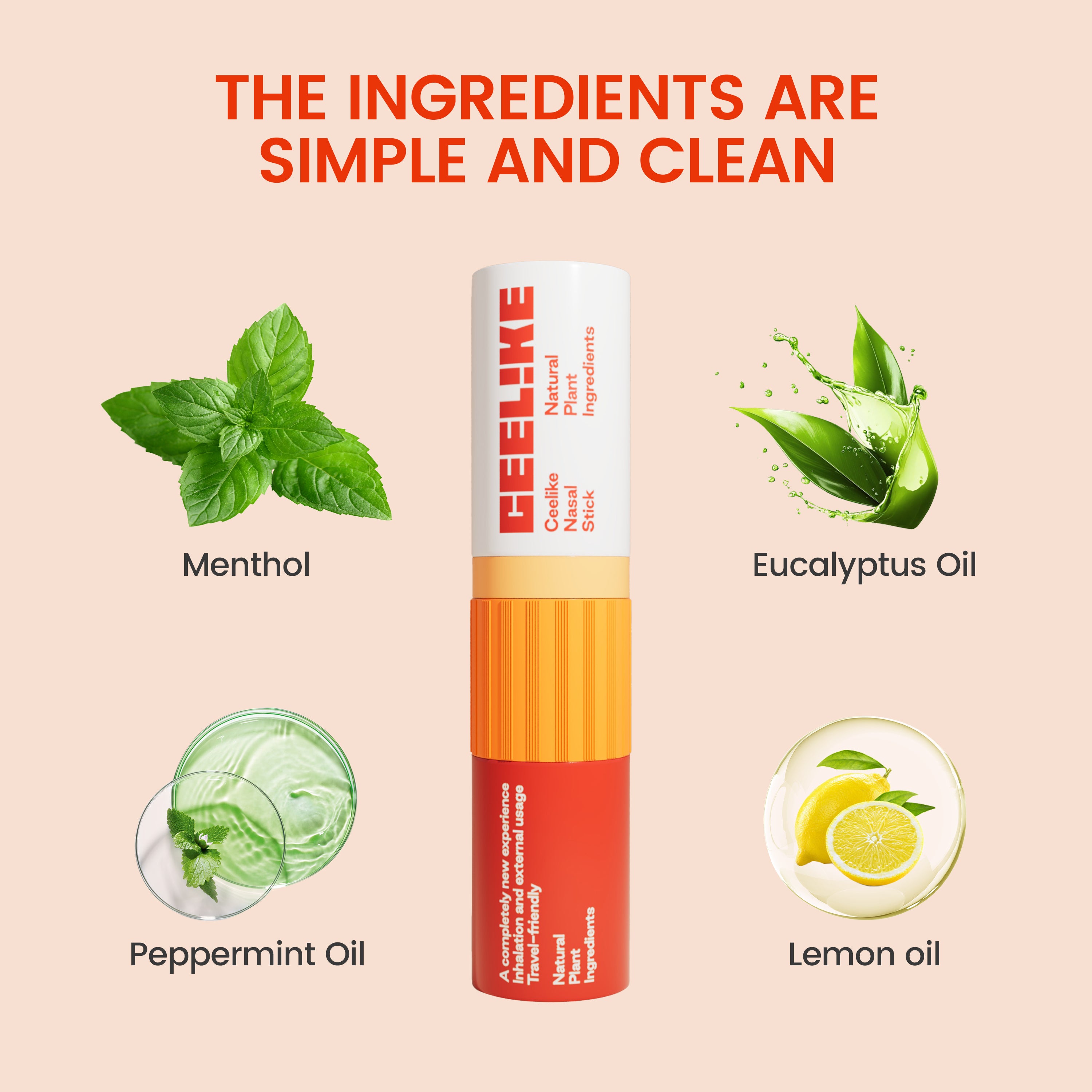 CEELIKE Lemon Nasal Stick – Instant Freshness, Anytime, Anywhere