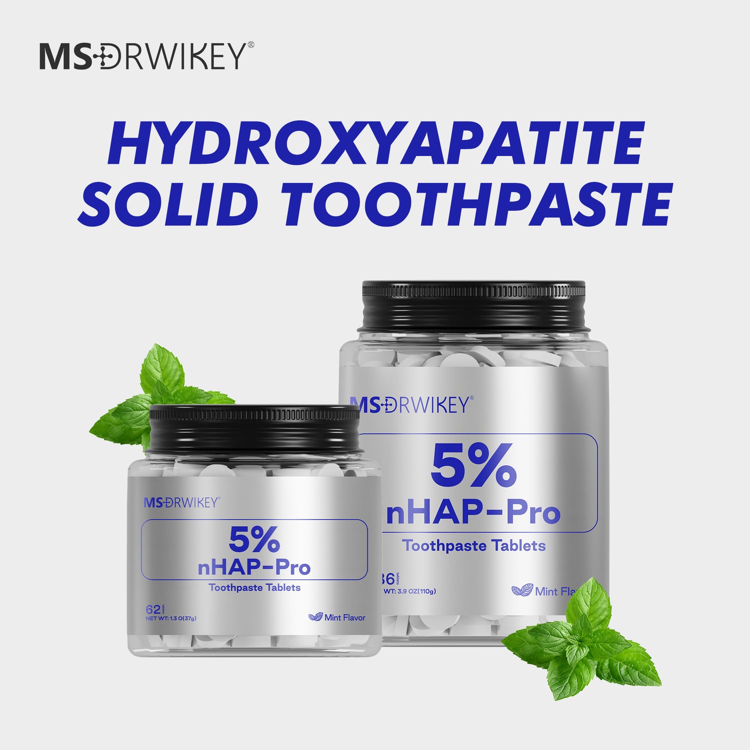 MSDRWIKEY 5% Hydroxyapatite Solid Toothpaste Tablets