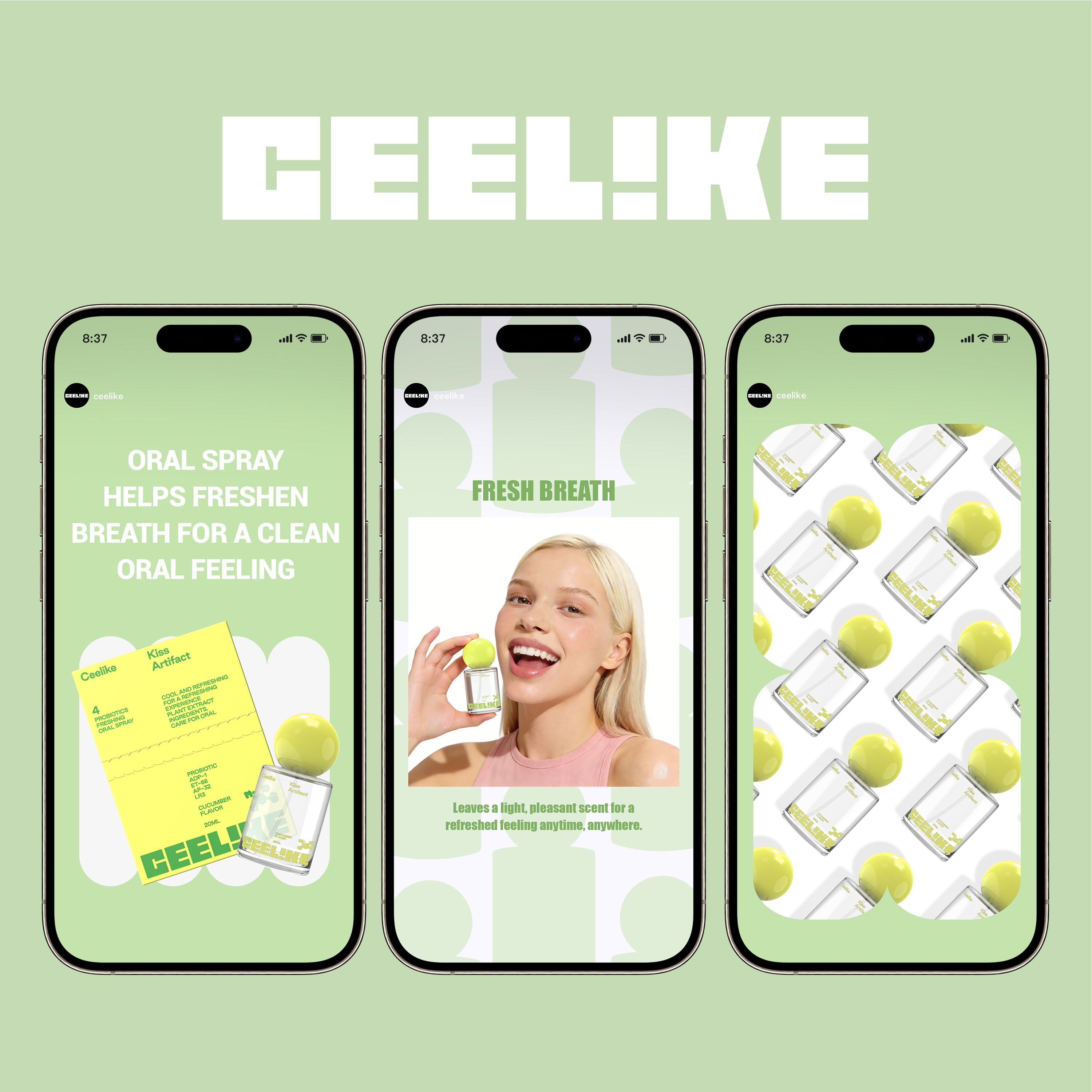 CEELIKE — Cucumber Smile Mist 20ml. Crisp. Cool. Refreshing.