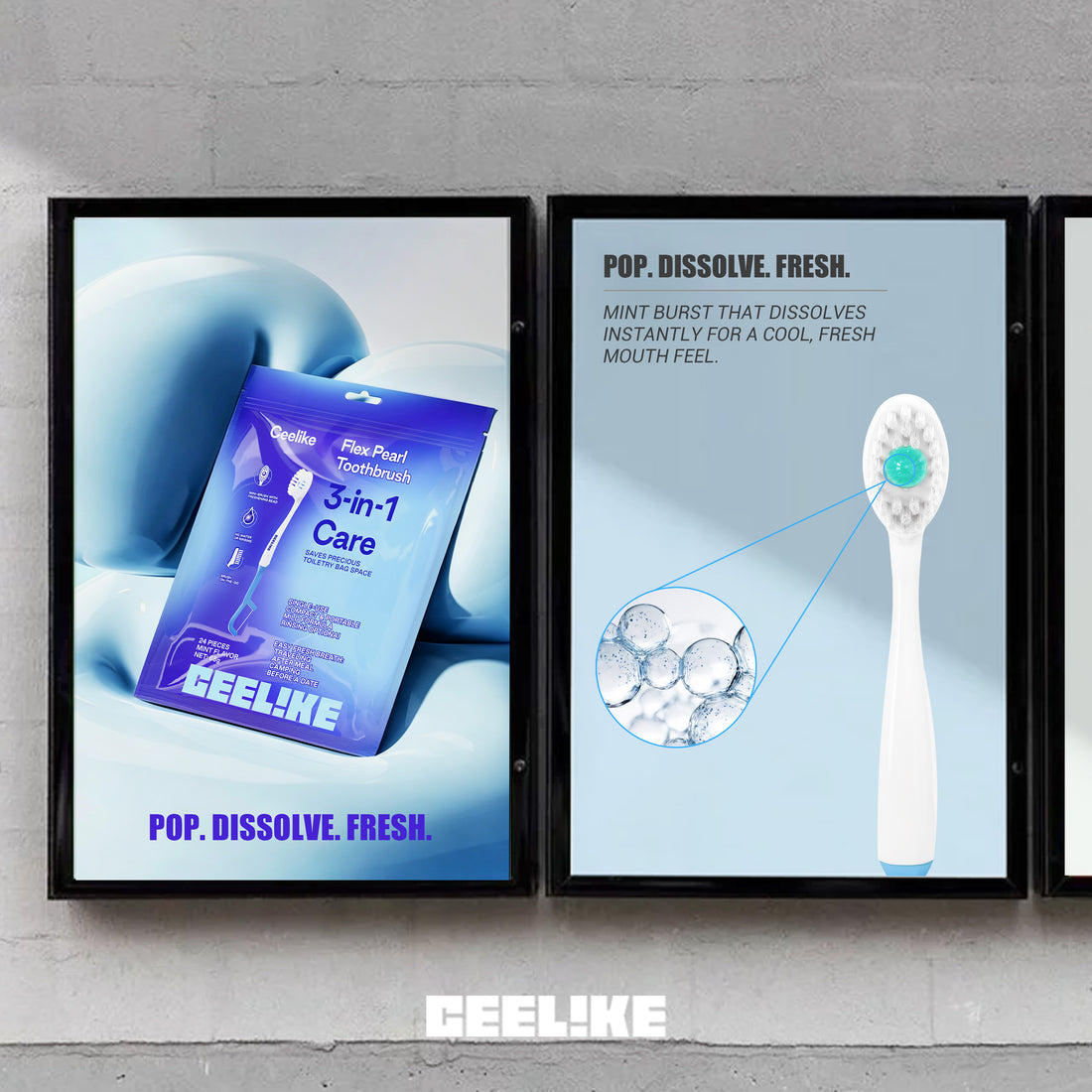 CEELIKE 3-in-1 Disposable Toothbrush with Refreshing Bead