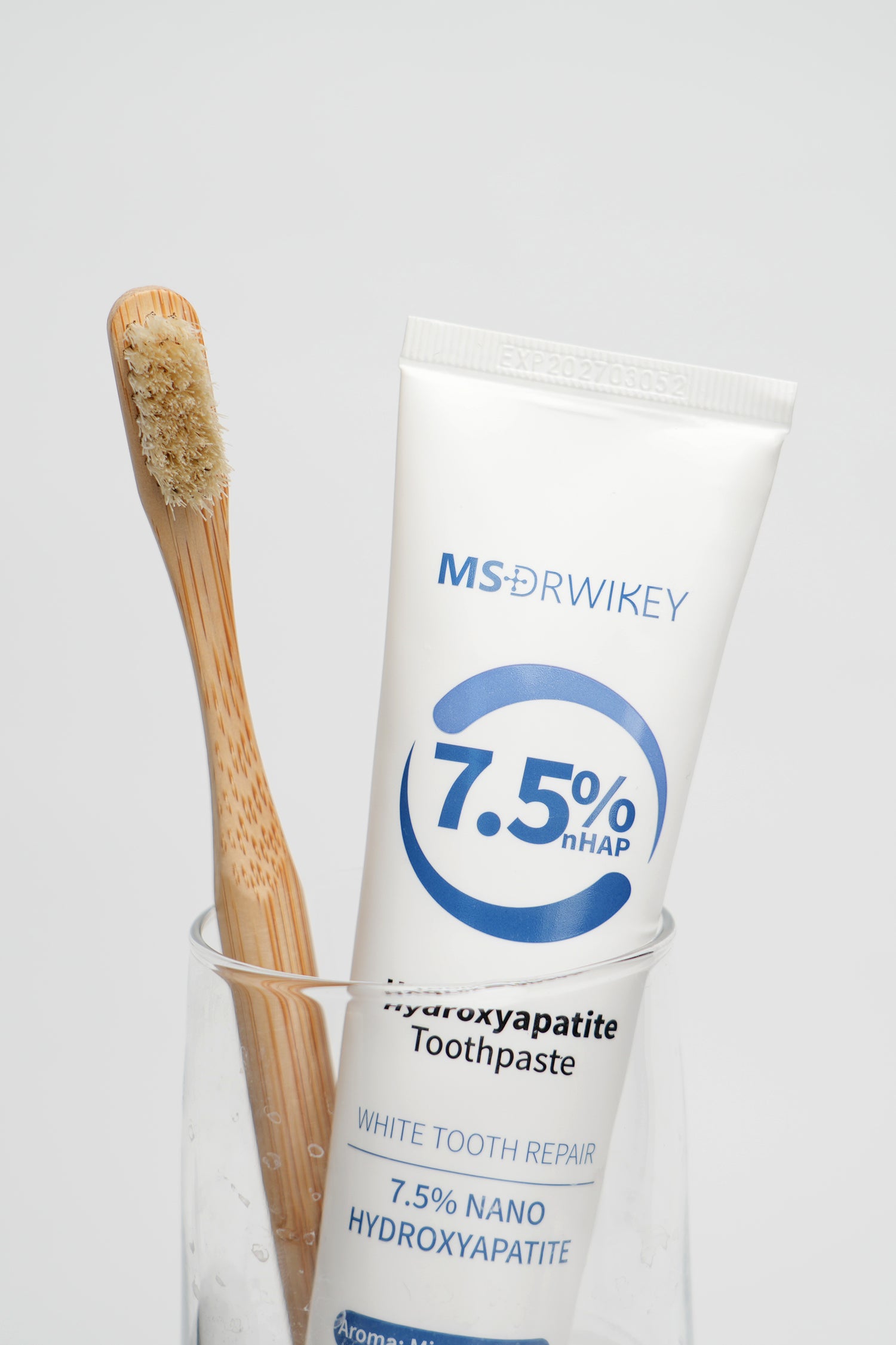 MSDRWIKEY Hydroxyapatite Toothpaste 2-pack, provides advanced enamel protection, gentle and effective formula, fluoride-free toothpaste, suitable for sensitive teeth