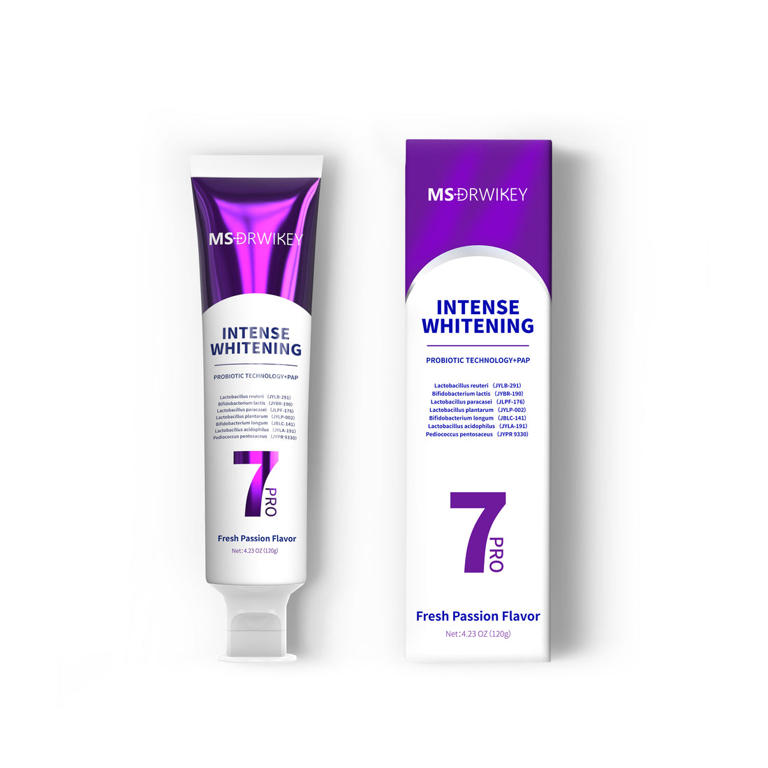 MSDRWIKEY 7 Pro Purple Whitening Toothpaste - Deep whitening, strong cleaning, confident smile, shining every day