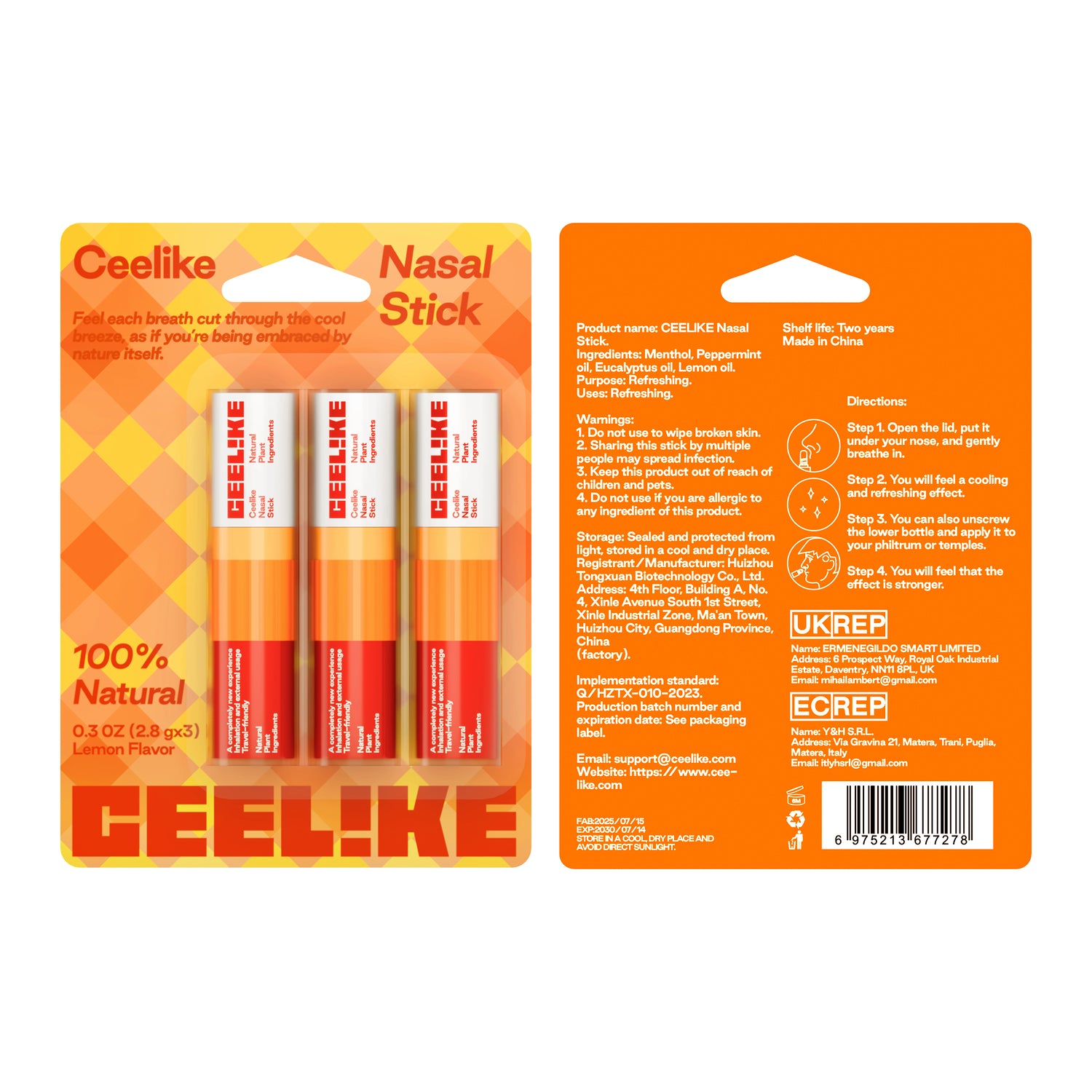 CEELIKE Nasal Stick – Instant Freshness, Anytime, Anywhere