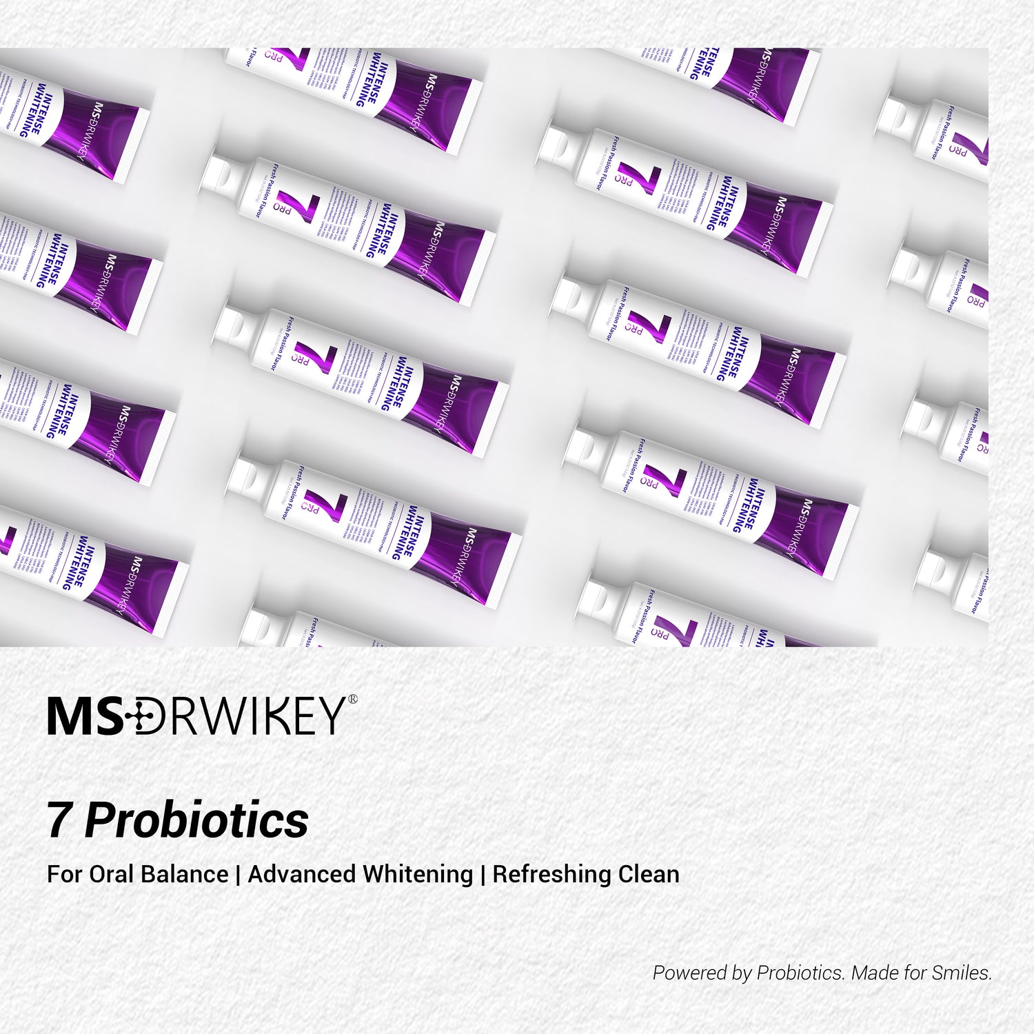 MSDRWIKEY 7 Pro Purple Whitening Toothpaste - Deep whitening, strong cleaning, confident smile, shining every day