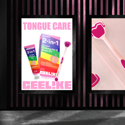 CEELIKE 2-in-1 Tongue Cleaning Gel &amp; Brush Kit