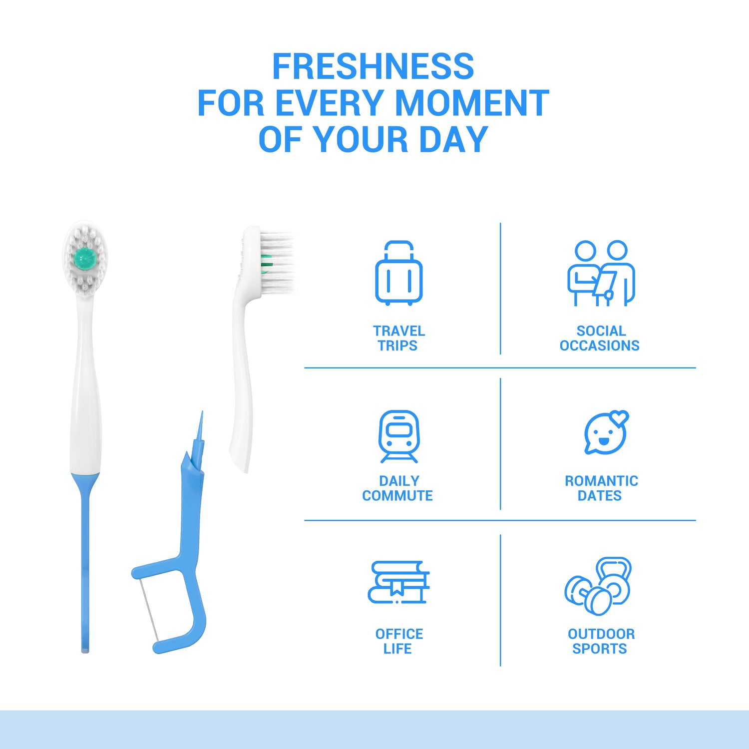 CEELIKE 3-in-1 Disposable Toothbrush with Refreshing Bead