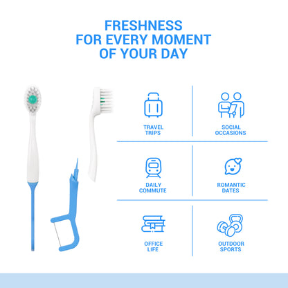CEELIKE 3-in-1 Disposable Toothbrush with Refreshing Bead