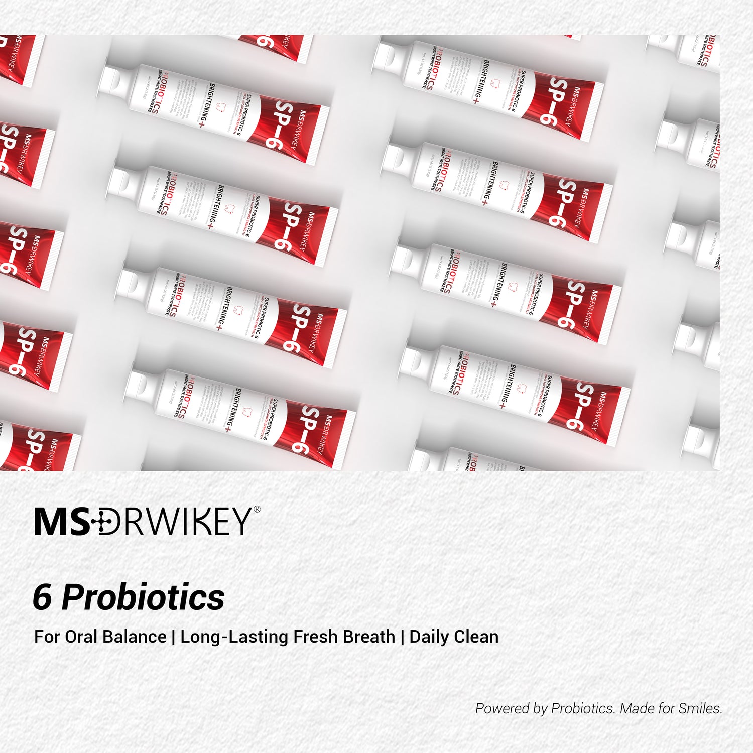 MSDRWIKEY SP-6 Whitening Toothpaste 2-pack – 6 kinds of probiotics, deep clean, whiten teeth, make your smile brighter