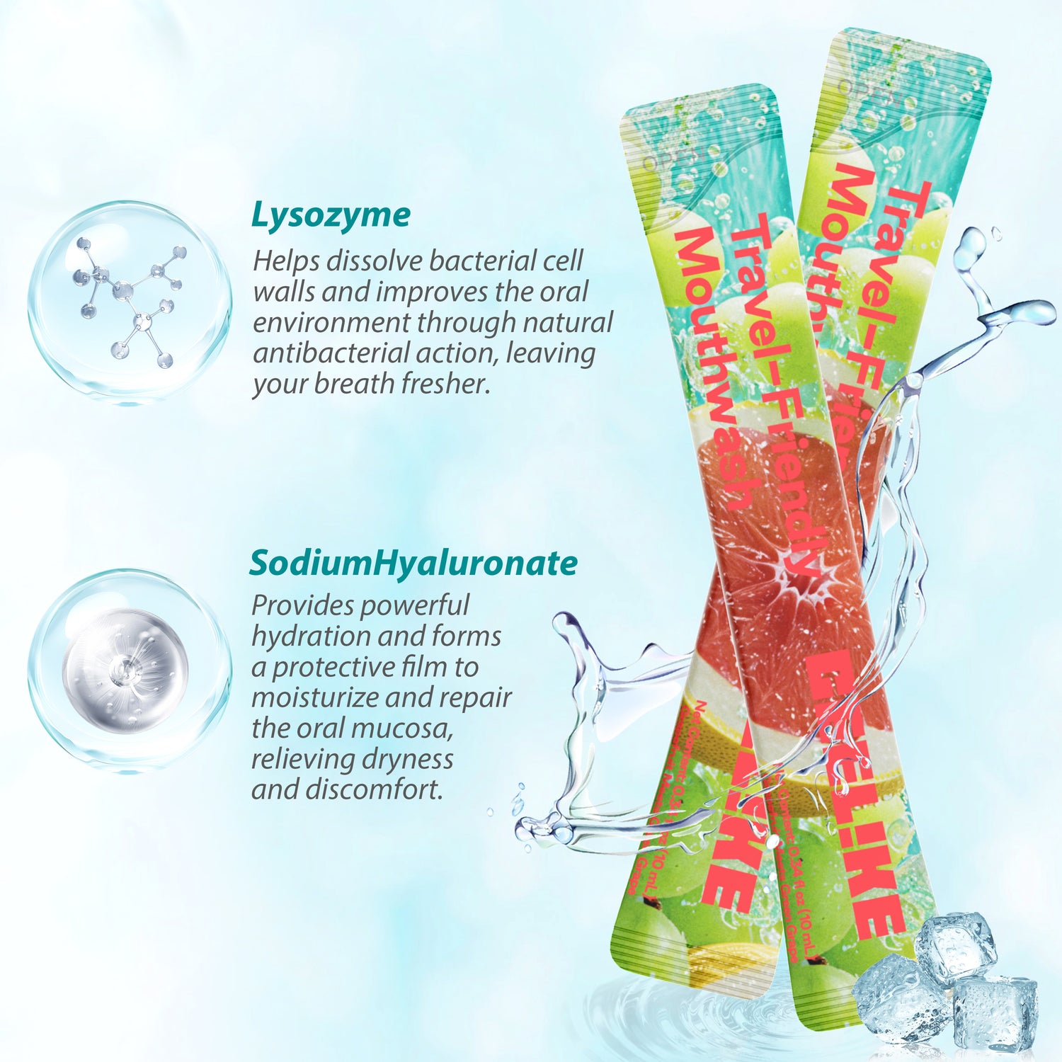 CEELIKE Travel-Friendly Mouthwash Sticks – Yuzu &amp; Green Grape Flavor